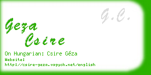 geza csire business card